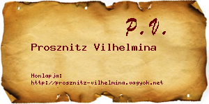 Prosznitz Vilhelmina névjegykártya